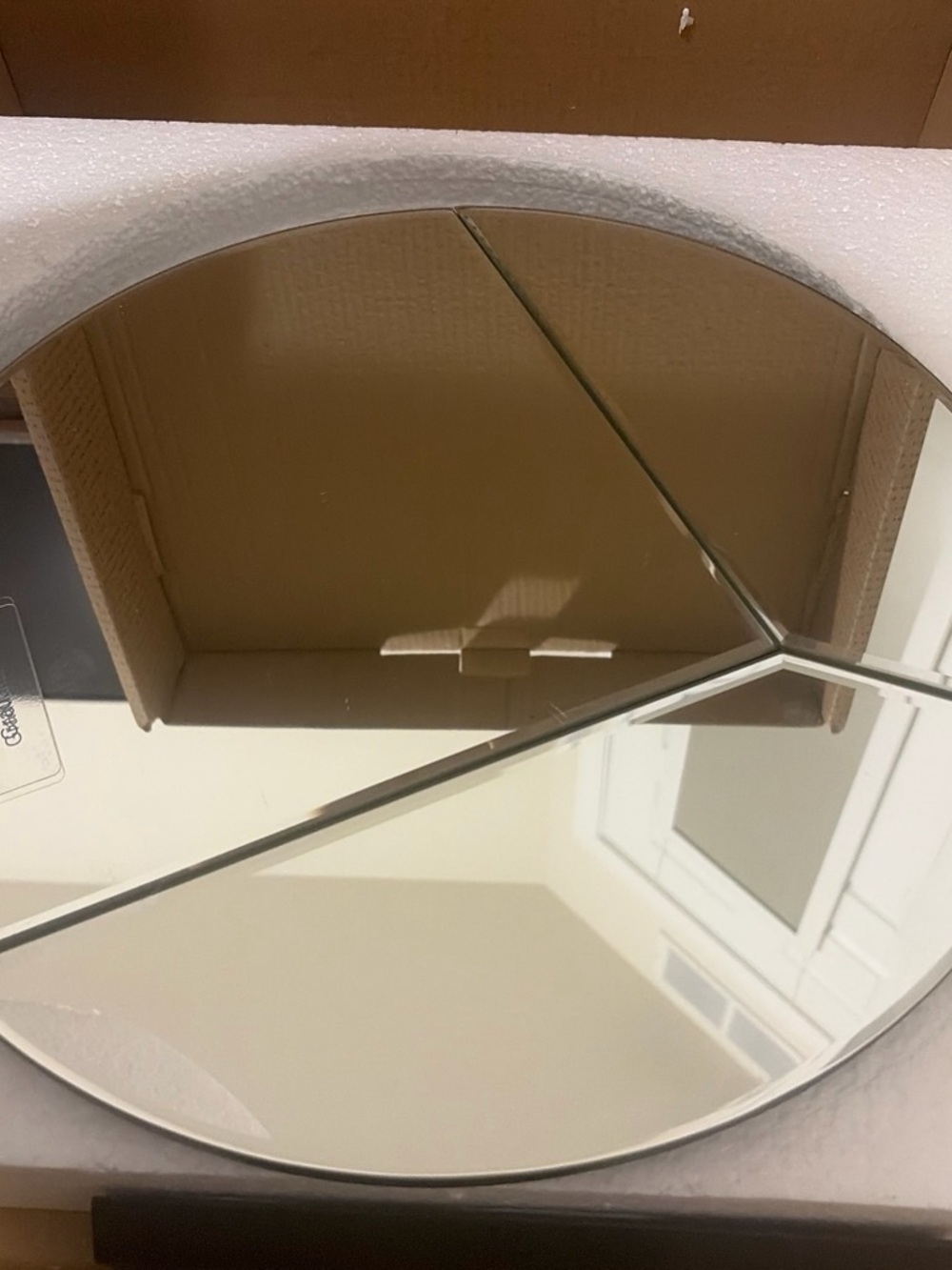 Modern Round Accent Mirror in Silver